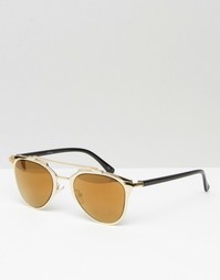 Золотистые зеркальные солнцезащитные очки‑авиаторы Jeepers Peepers