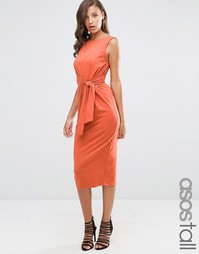 Облегающее платье миди с завязкой сбоку ASOS TALL - Spice