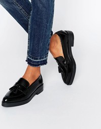 Кожаные лоферы с кисточками Pieces Dea - Черная кожа