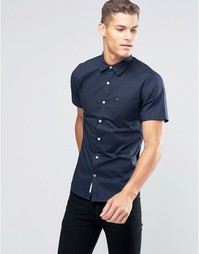 Базовая рубашка из крашеной ткани Tommy Hilfiger Denim - Темно-синий