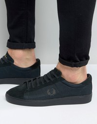 Замшевые кроссовки с сетчатыми вставками Fred Perry Spencer - Зеленый