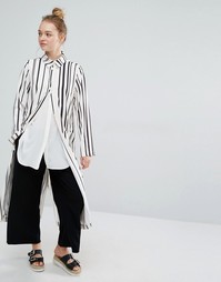 Легкое пальто Monki - Полоски