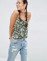 Топ на тонких бретельках с животным принтом ASOS - Животный