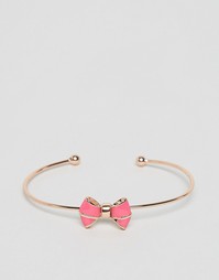 Сверхтонкий браслет‑манжет с эмалированным бантиком Ted Baker