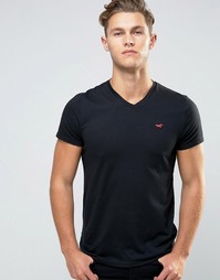 Футболка слим с V‑образным вырезом Hollister - Черный