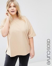 Фактурный oversize-топ прямого кроя ASOS CURVE - Коричневый