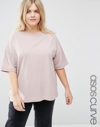 Фактурный oversize-топ прямого кроя ASOS CURVE - Mink