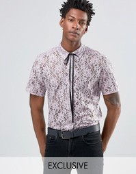 Кружевная рубашка с горловиной на завязке Reclaimed Vintage