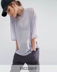 Прямая сетчатая футболка Bones - Серо-сиреневый