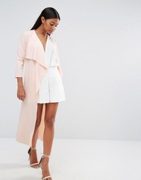 Легкое пальто с каскадной драпировкой Boohoo - Телесный
