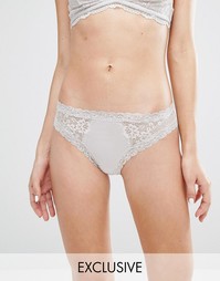 Трусики с кружевными вставками Monki - Серый