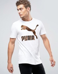 Белая футболка с логотипом цвета металлик Puma Archive 57151302