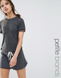 Университетская футболка с карманом Boohoo Petite - Slate