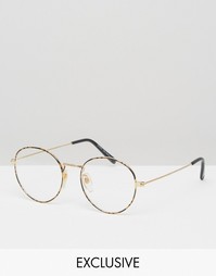 Очки с прозрачными стеклами Reclaimed Vintage - Золотой