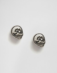 Серьги мини в форме черепа Cheap Monday - Серебряный