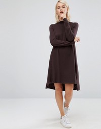 Трикотажное платье‑туника из кашемировой смеси ASOS - Шоколадный