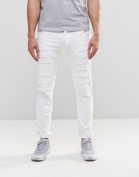 Белые джинсы скинни с заплатками и напылением Loyalty &amp; Faith - Белый
