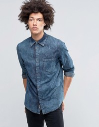 Мраморная джинсовая рубашка цвета индиго Cheap Monday Rude
