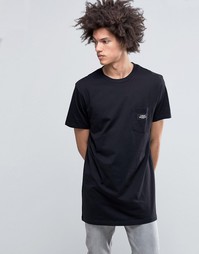 Черная длинная футболка с логотипом на кармане Cheap Monday Dragged