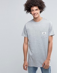 Серая длинная футболка с логотипом на кармане Cheap Monday Dragged