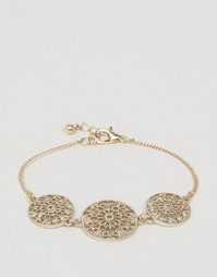 ASOS Pretty Filigree Disc Bracelet - Золотой