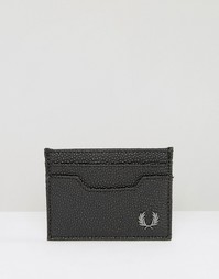Бумажник для карт из зернистой кожи Fred Perry - Черный