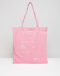 ASOS Tote Bag In Pink With Print - Розовый