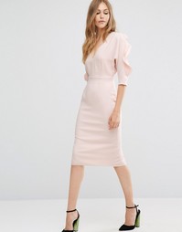 Платье-футляр с оборками на рукавах ASOS - Blush