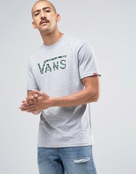 Серая футболка с классическим логотипом Vans V2OGJCZ - Серый