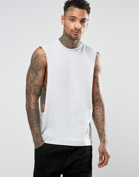 Серая футболка без рукавов с низкими проймами ASOS - Серый