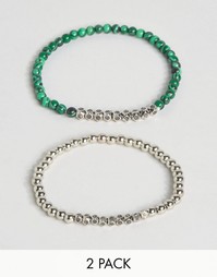 Набор из 2 браслетов Reclaimed Vintage Malachite