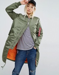 Удлиненная куртка‑пилот на контрастной подкладке Alpha Industries MA-1