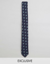 Узкий галстук с узором Reclaimed Vintage - Синий