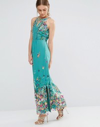 Платье макси с цветочным принтом Uttam Boutique - Зеленый