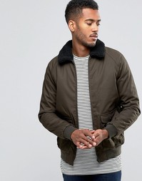 Куртка-пилот с меховым воротником Brave Soul - Зеленый