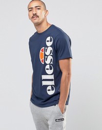 Футболка с крупным логотипом Ellesse - Темно-синий