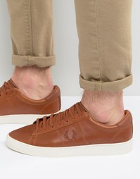 Кожаные вощеные кроссовки Fred Perry Spencer - Рыжий