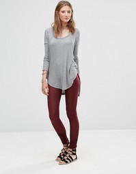 Трикотажные леггинсы Free People Sensual - Винный
