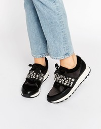 Кроссовки с отделкой камнями KG By Kurt Geiger