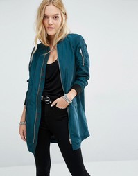 Удлиненная куртка‑пилот Noisy May - Reflecting pond