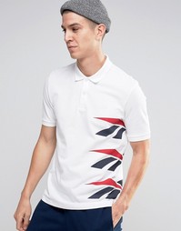 Белая футболка-поло с логотипом Reebok Vector AZ9544 - Белый