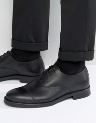 Черные кожаные туфли со вставкой на носке Selected Marc - Черный