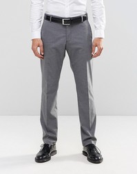 Брюки слим из эластичной ткани Selected Homme - Умеренный серый