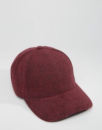 Бейсболка из бордового мельтона ASOS - Burgundy