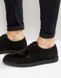 Черные криперы из кожи и замши ASOS Brothel - Черный