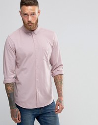 ASOS Jersey Shirt With Long Sleeves In Dusty Pink - Розовый