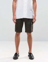 ASOS Skinny Shorts With Cargo Pockets in Khaki - Хаки