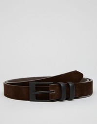 Классический узкий ремень с тренчиками ASOS - Dark brown