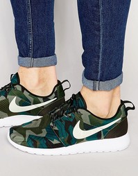 Зеленые кроссовки с принтом Nike Roshe 655206-300 - Зеленый