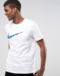Белая футболка с логотипом-галочкой Nike 804953-100 - Белый